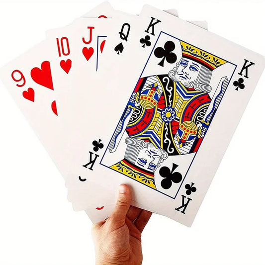 Giant Playing Cards Set - 54 Cards (12X17 Cm) for Large-Scale Poker Games, 4X Larger than Standard Decks, Party Supplies