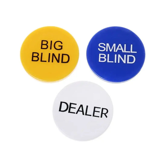 Games & Sports Expert Small Blind, Big Blind, Dealer Puck Buttons | Set of 3 Casino Texas Hold‘Em Poker Dealer Accessory
