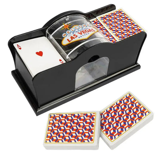 HOT Manual Card Shuffler Poker Shuffle Machine for Cards 2 Decks of Card Holder Easy Hand Cranked System Casino Card Shuffler