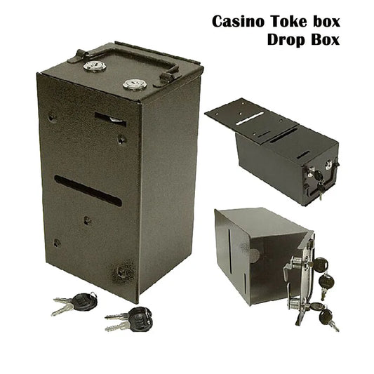 1Pc Drop Box with 2 Locks and Bill Frame Casino Toke Box Poker Table Accessories